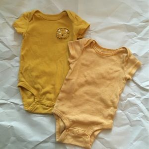 Carter's Baby Clothes 2-Pack Yellow Bodysuits
